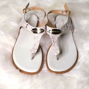 Lightly used Michael Kors Monogram Print Sandals